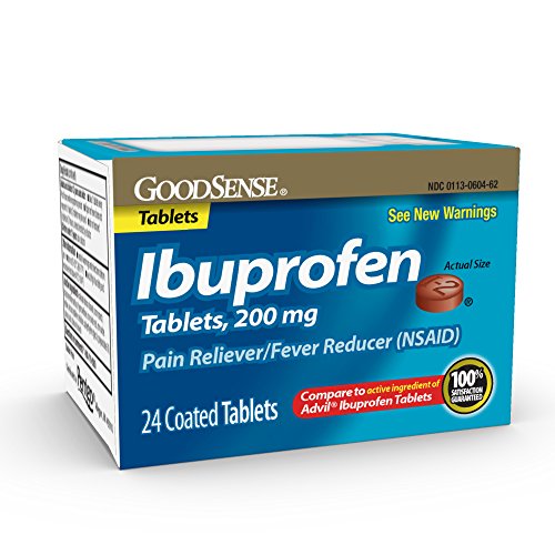 GoodSense Ibuprofen Tablets, 200 mg, Pain Reliever and Fever Reducer, 24 Count