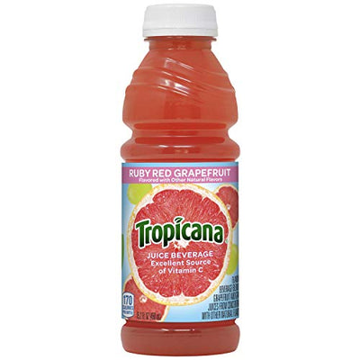 Tropicana Ruby Red Grapefruit Juice Drink, 15.2 fl oz Bottles, (Pack of 12)