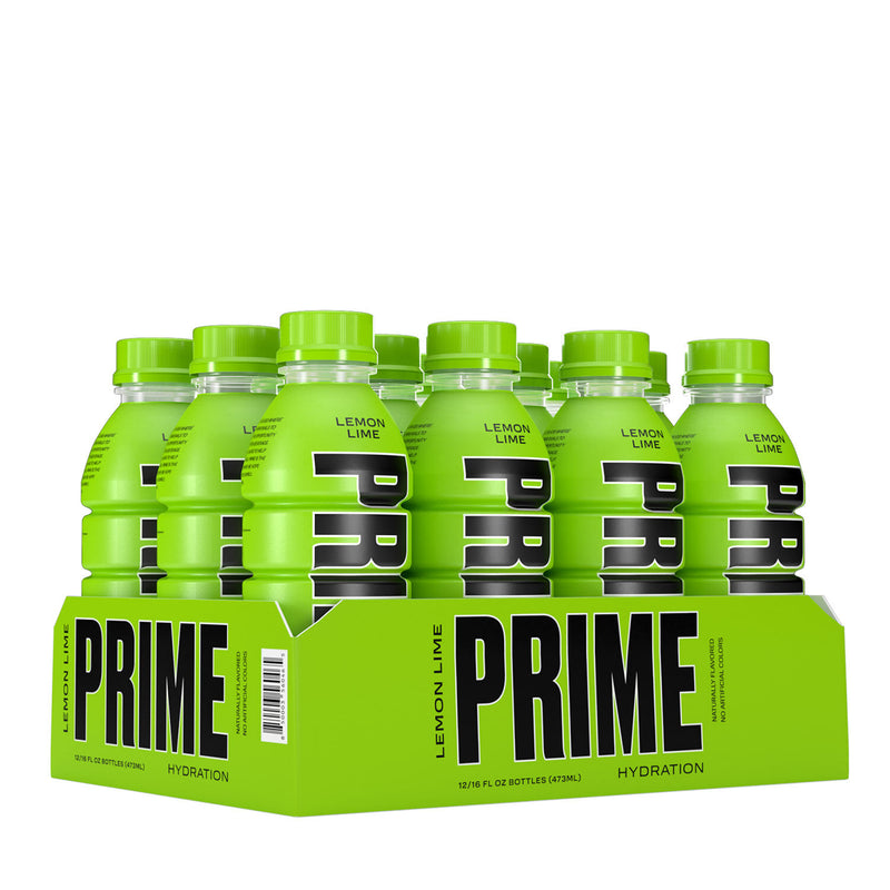 Prime Hydration with BCAA Blend for Muscle Recovery Lemon Lime (12 Drinks, 16 Fl Oz. Each)