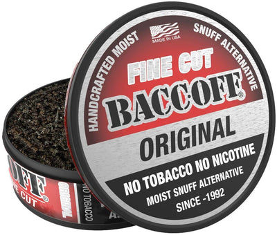 BaccOff, Original Fine Cut, Premium Tobacco Free, Nicotine Free Snuff Alternative