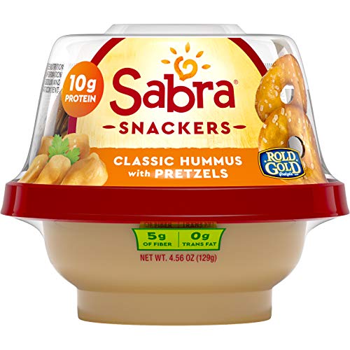 Sabra Snackers, Classic Hummus with Pretzels, Plant-Based, Vegan, 4.56oz