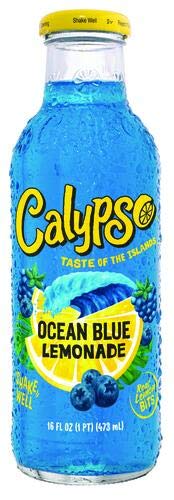 Calypso Lemonades 16 Ounce Glass Bottles (Ocean Blue Lemonade)