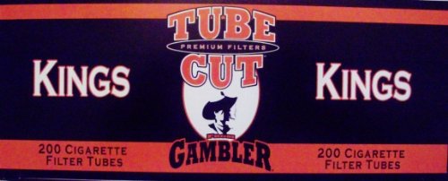Gambler Tube Cut King Size Regular Filter Cigarette Tubes 200 Count Per Box (Pack of 5)