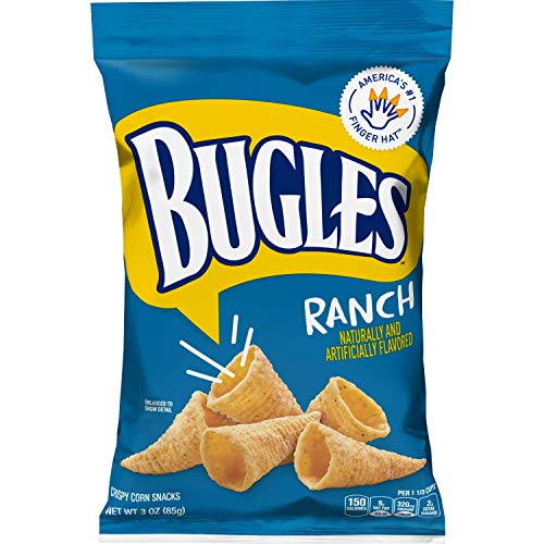Bugles Corn Snacks, Ranch, 3 Oz (Pack of 6)
