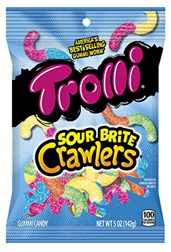 Trolli Sour Brite Crawlers Gummy Candy, 5 Ounce