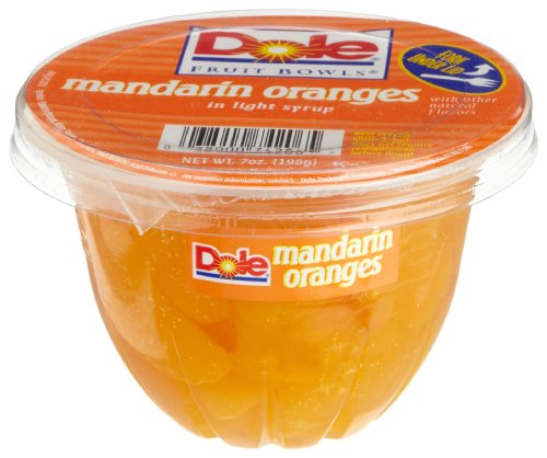 Dole Fruit Bowls, Mandarin Oranges in Light Syrup, 7oz