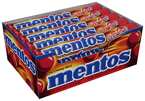 Mentos Chewy Mint Candy Roll, Cinnamon, Non Melting (Pack of 15)