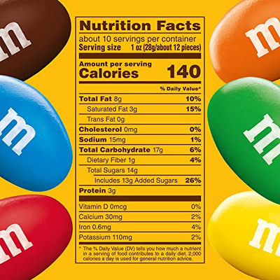 M&M'S Peanut Milk Chocolate, Sharing Size, 10.05 oz Resealable Bag