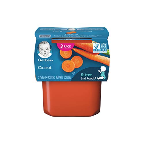 Gerber Purees, 2nd Foods, Carrot, 4 oz (pack of 2)