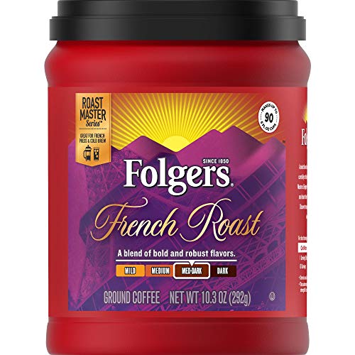 Folgers French Roast Medium Dark Roast Ground Coffee, 10.3 Ounces