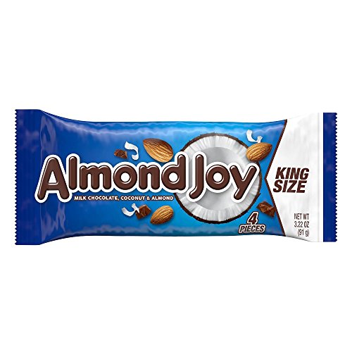 ALMOND JOY, Chocolate Coconut Candy Bar, King Size, 4 Pieces (Pack of 18)