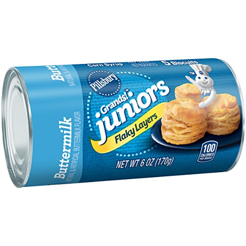 Pillsbury Grands, Junior Refrigerated Biscuits Can, Golden Layers Buttermilk, 6 oz