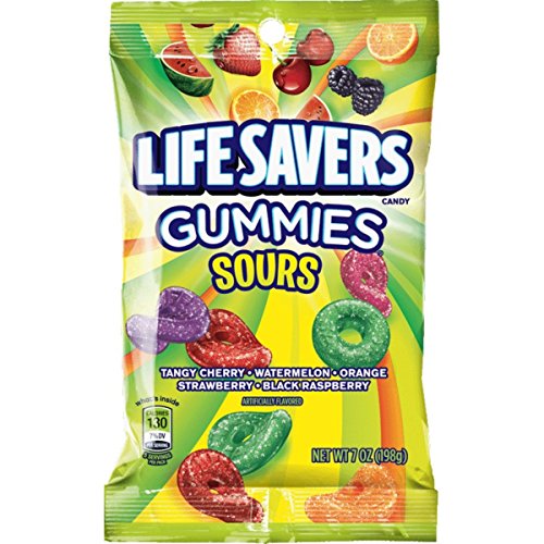 LIFE SAVERS Sours Gummies Candy, 7-Ounce Bag