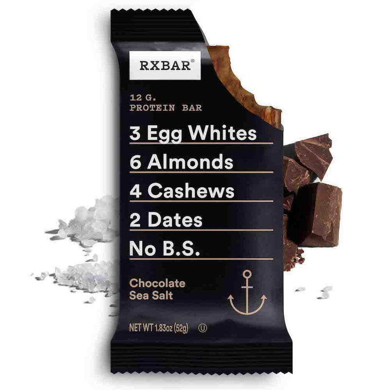 RXBAR, Chocolate Sea Salt, Protein Bar, 1.83 Ounce (12 count)