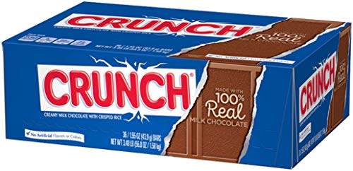 Crunch Milk Chocolate Candy Bars, Full Size Bulk Candy, 1.55 oz (36 Count)