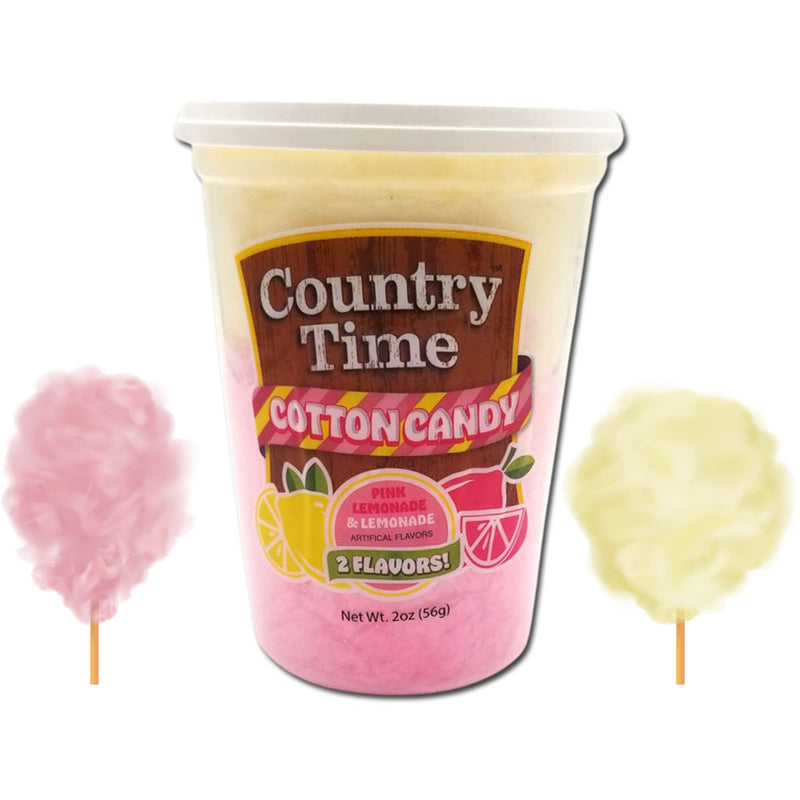 Country Time Cotton Candy Pink Lemonade and Lemonade 2 Flavors 2oz. Tub (Pack of 12)