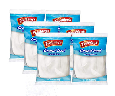 Mrs. Freshley's Grand White Iced Honey Buns, Individually Packaged, 6 oz