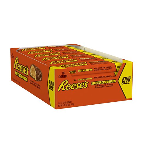 REESE'S Nutrageous Chocolate Peanut Butter Candy Bar, King Size (Pack ...