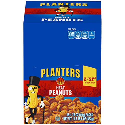 Planters Heat Peanuts (1.75 oz Packets, Pack of 18)