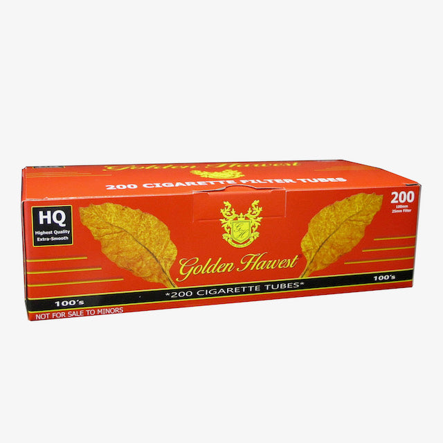 Golden Harest RED Cigarette Filter Tubes 100mm 200 Count Per Box