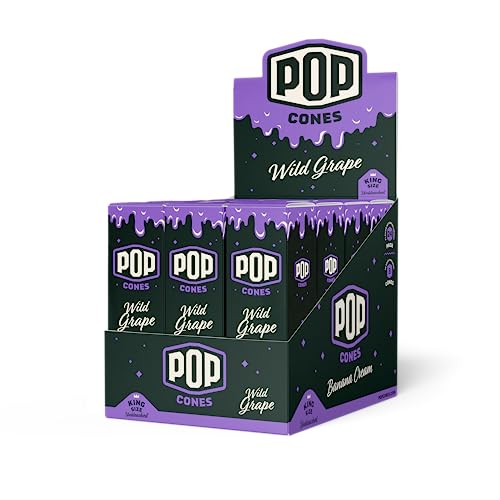 Pop Cones Pre Rolled Cones with a Flavor Burst Pop - Pop Inside A Tip Natural Unbleached & Ultra Thin Paper Available in King Size & 1 1/4 Paper