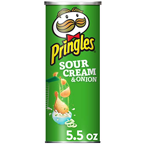 Pringles Potato Crisps Chips, Sour Cream and Onion Flavored, 5.5 oz Can