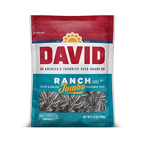 DAVID Roasted and Salted Ranch Jumbo Sunflower Seeds, 5.25 oz