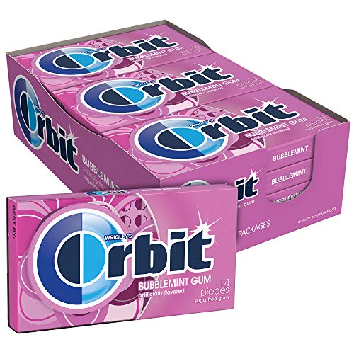Orbit Bubblemint Sugarfree Gum, 14 pieces, 12 Count Display
