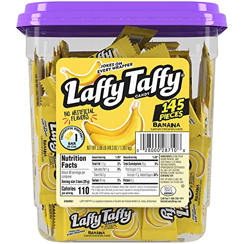 Laffy Taffy Candy Jar, Banana, 145 Count