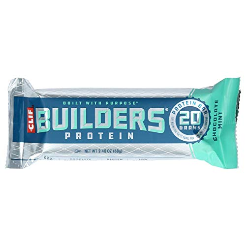 CLIF BUILDERS Protein Bars Chocolate Mint 20g Protein Gluten Free (12 Count)