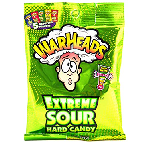Warheads Extreme Sour Hard Candy Assorted Flavors 2oz. (Pack of 12)