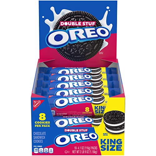 OREO Double Stuf Chocolate Sandwich Cookies Original Flavor Pack of 10 King Size