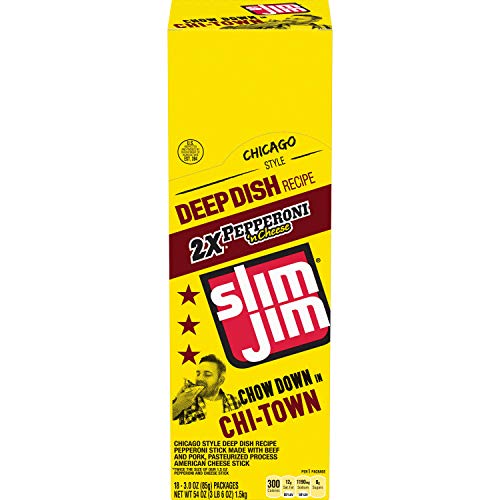 Slim Jim Pepperoni & Cheese, 3 Ounce (Pack Of 18)
