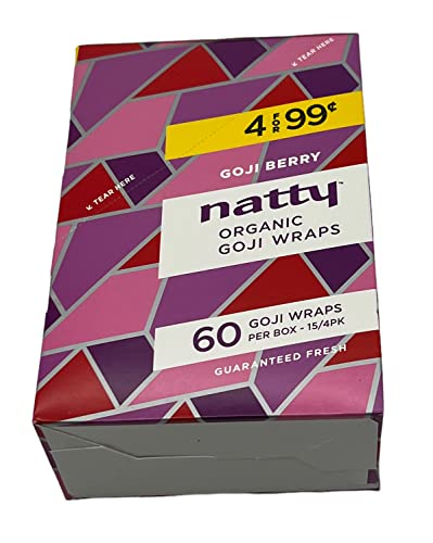 Natty Organic Goji Rolling Papers Pre-wrap 15 Packs Per Box 4 Wraps Per Pack