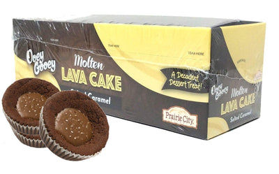 Prairie City Bakery Ooey Gooey Molten Lava Cakes | Individually Sealed | Pack of 12 (Salted Caramel)