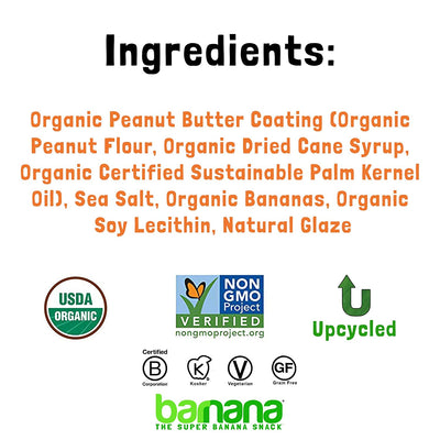 Barnana Organic Peanut Butter Dipped Chewy Banana Bites, 1.4 Ounce Bag (Pack of 12)
