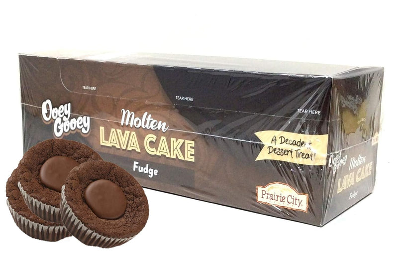 Prairie City Bakery Ooey Gooey Molten Lava Cake Individually Wrapped 3.2 Ounce Snack Cakes Pack of 6 (Fudge)