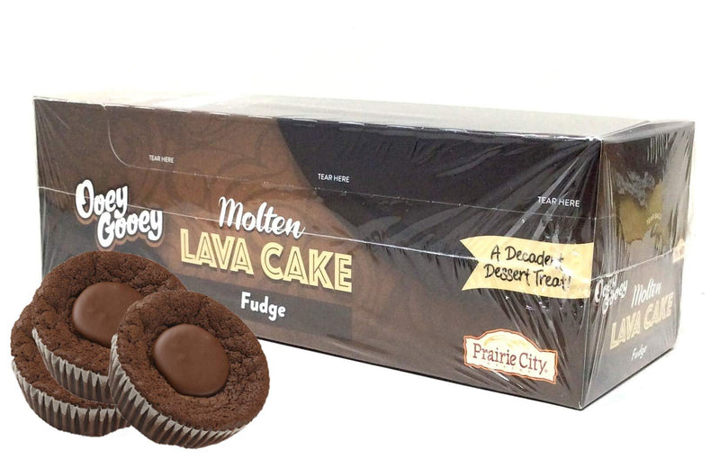 Prairie City Bakery Ooey Gooey Molten Lava Cakes | Individually Sealed | Pack of 12 (Fudge)