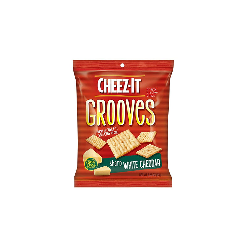 CHEEZ-IT Grooves Sharp White Cheddar 3.25 oz (6 Bags Per Case)