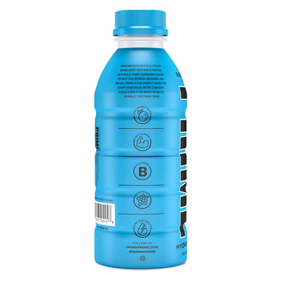 Prime Hydration with BCAA Blend for Muscle Recovery Blue Raspberry (12 Drinks, 16 Fl Oz. Each)