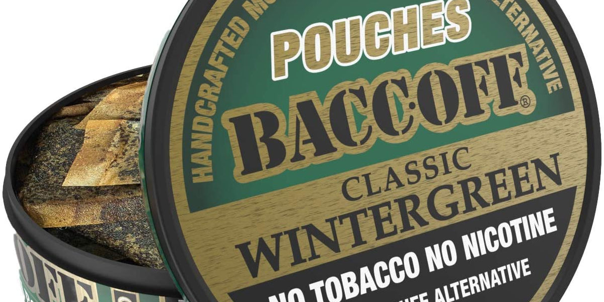 BaccOff Wintergreen Pouch 12 Per Box — Wholesale BaccOff Herbal Snuff &  Coffee Pouches