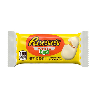 REESE'S White Creme Peanut Butter Eggs, Easter Basket Easter Candy Packs, 1.2 oz (36 Count)
