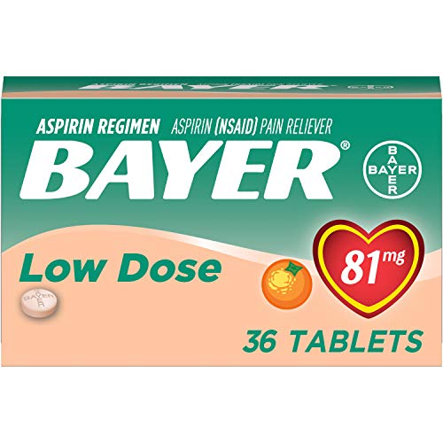 Aspirin Regimen Bayer 81mg Chewable Tablets Pain Reliever Orange Flavor 36 Count