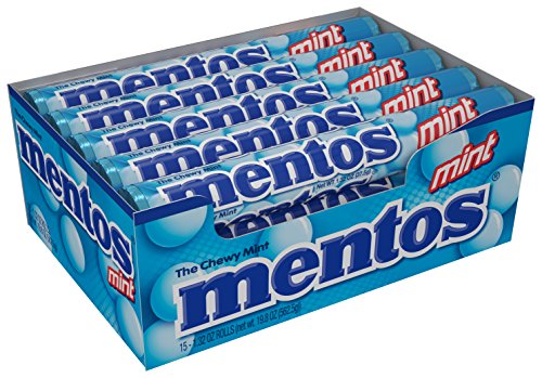 Mentos Chewy Mint Candy Roll, Mint, Non Melting, Party, 14 Pieces (Pack of 15)