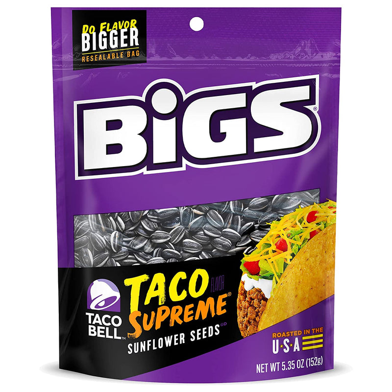 BIGS Taco Bell Taco Supreme Sunflower Seeds, Keto Friendly, 5.35 oz Bag