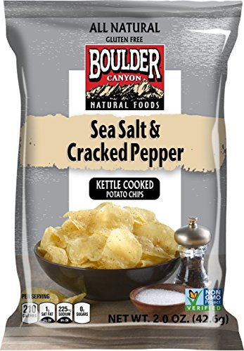 Boulder Canyon, Sea Salt & Cracked Pepper Kettle Cooked Potato Chips, 2.0 oz. (8 count)