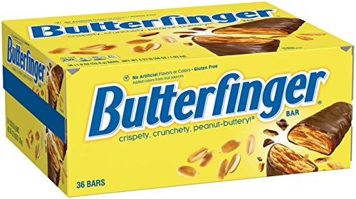 Butterfinger Milk Chocolate Candy Bars, Full Size Bulk Candy 1.9 oz (Pack of 36)
