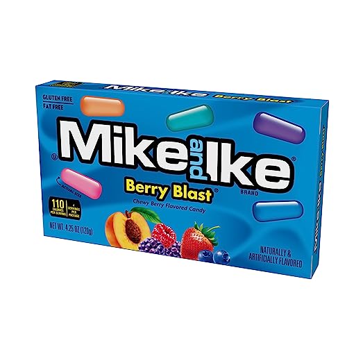 Mike and Ike Candy, Berry Blast, 4.25oz Theater Box, Pack of 12