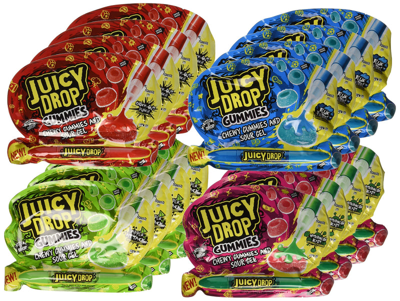 Juicy Drop Gummies Candy, Sweet Gummies & Sour Gel Pen (Pack Of 16)