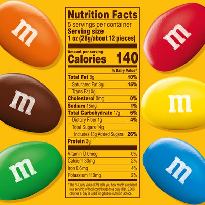 M&M'S Peanut Milk Chocolate Candy, Grab N Go, 5 oz Bag (Pack of 12)